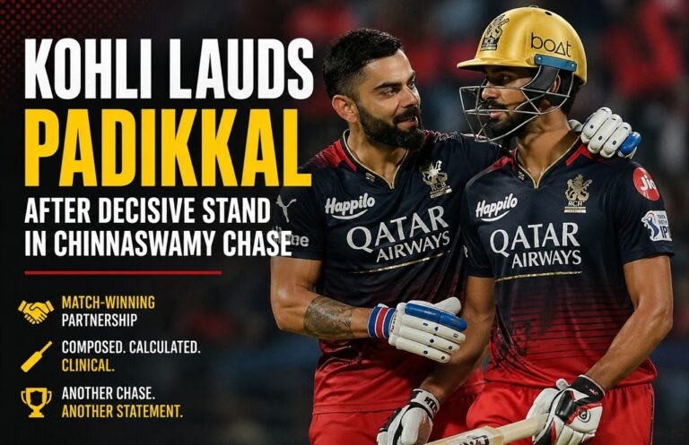 Kohli Lauds Padikkal After Decisive Stand in Chinnaswamy Chase 2026
