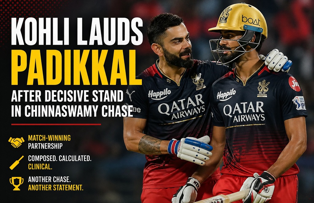 Kohli Lauds Padikkal After Decisive Stand in Chinnaswamy Chase 2026