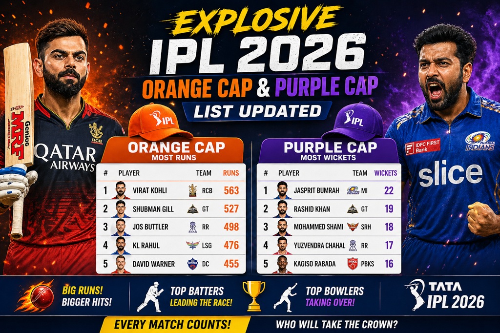 Sensational IPL 2026 Orange Cap & Purple Cap List – Big Names Rising