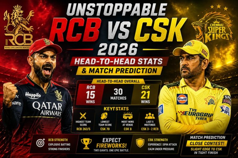 Unstoppable RCB vs CSK 2026: Head-to-Head Stats & Match Prediction