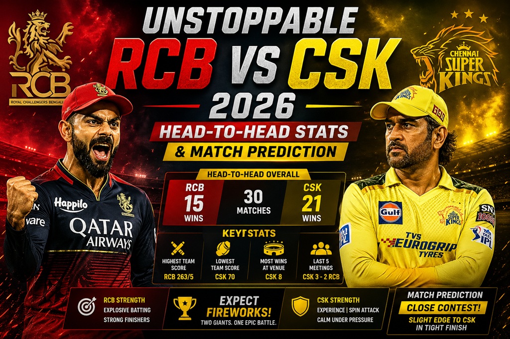 Unstoppable RCB vs CSK 2026: Head-to-Head Stats & Match Prediction