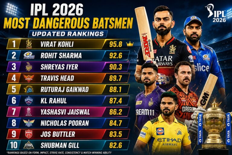 IPL 2026 Most Dangerous Batsmen List – Updated Rankings