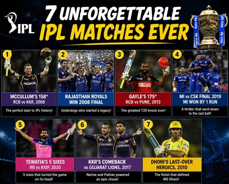 7 Unforgettable IPL Matches Ever