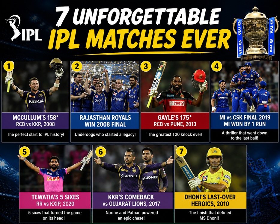 7 Unforgettable IPL Matches Ever
