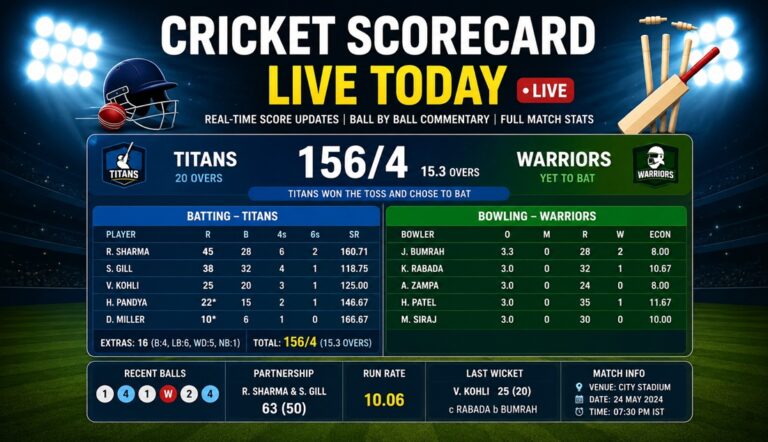 Cricket Scorecard Live Today