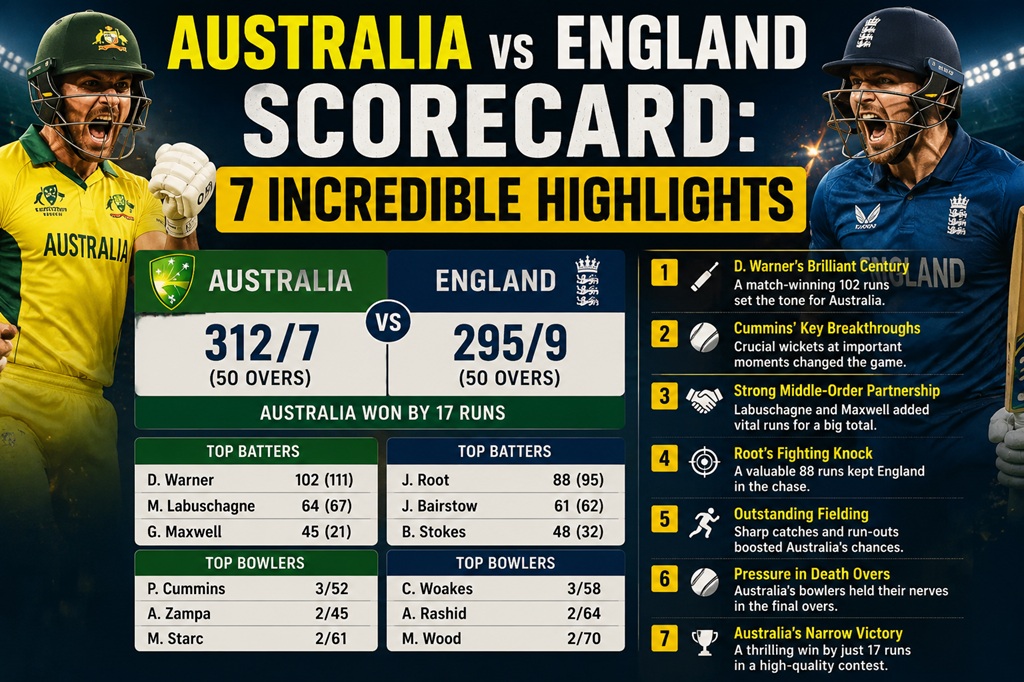 Australia vs England Scorecard