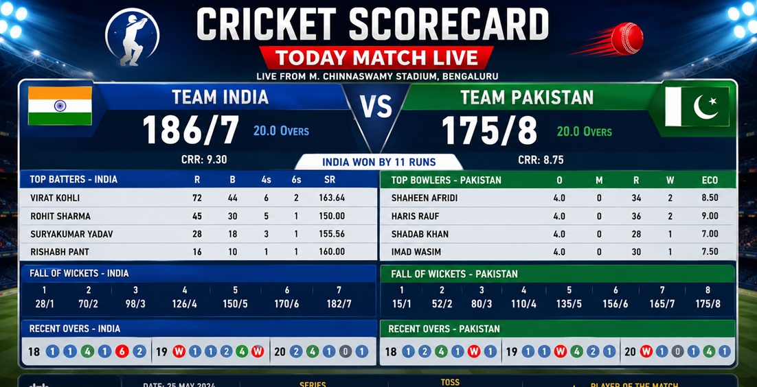 Cricket Scorecard Today Match Live